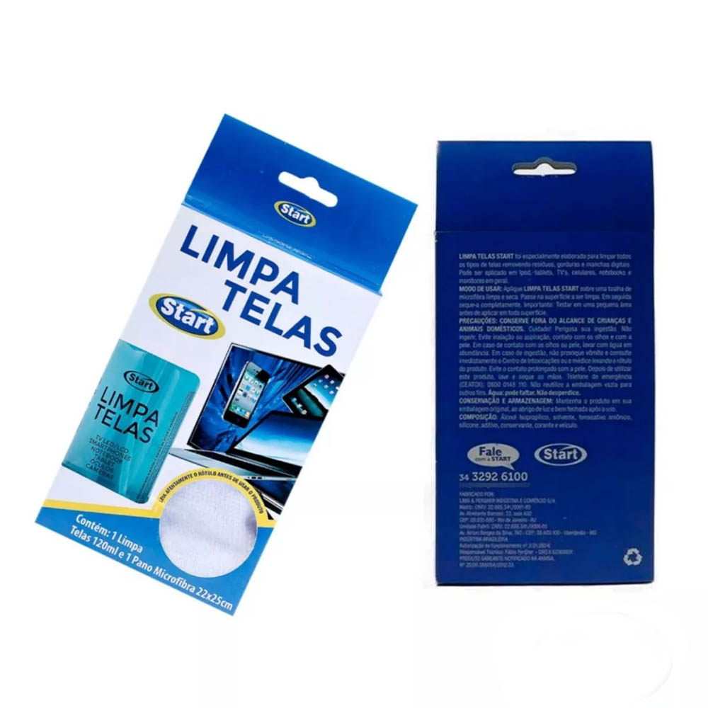 Kit Limpa Tela 120ml C/ Pano em Microfibra Start