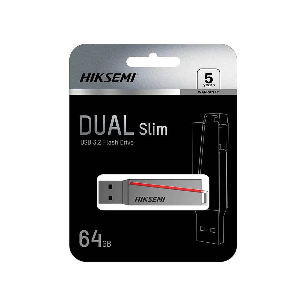 Pen Drive 64gb Usb 3.0 / Tipo C Hiksemi Dual Drive E307C Preto - HS-USB-E307C/64G/U3
