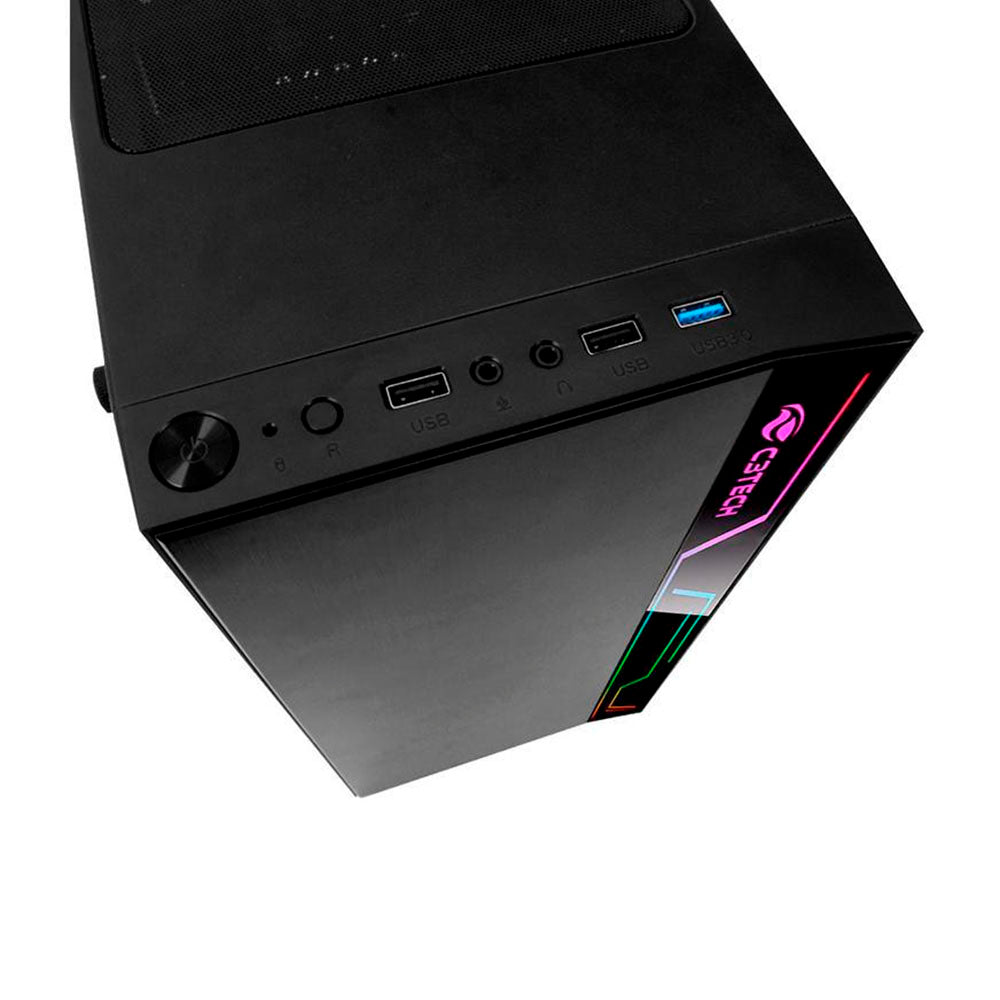 Gabinete Gamer C3Tech Mid Tower Rgb Com lateral acrílico - MT-G400BK