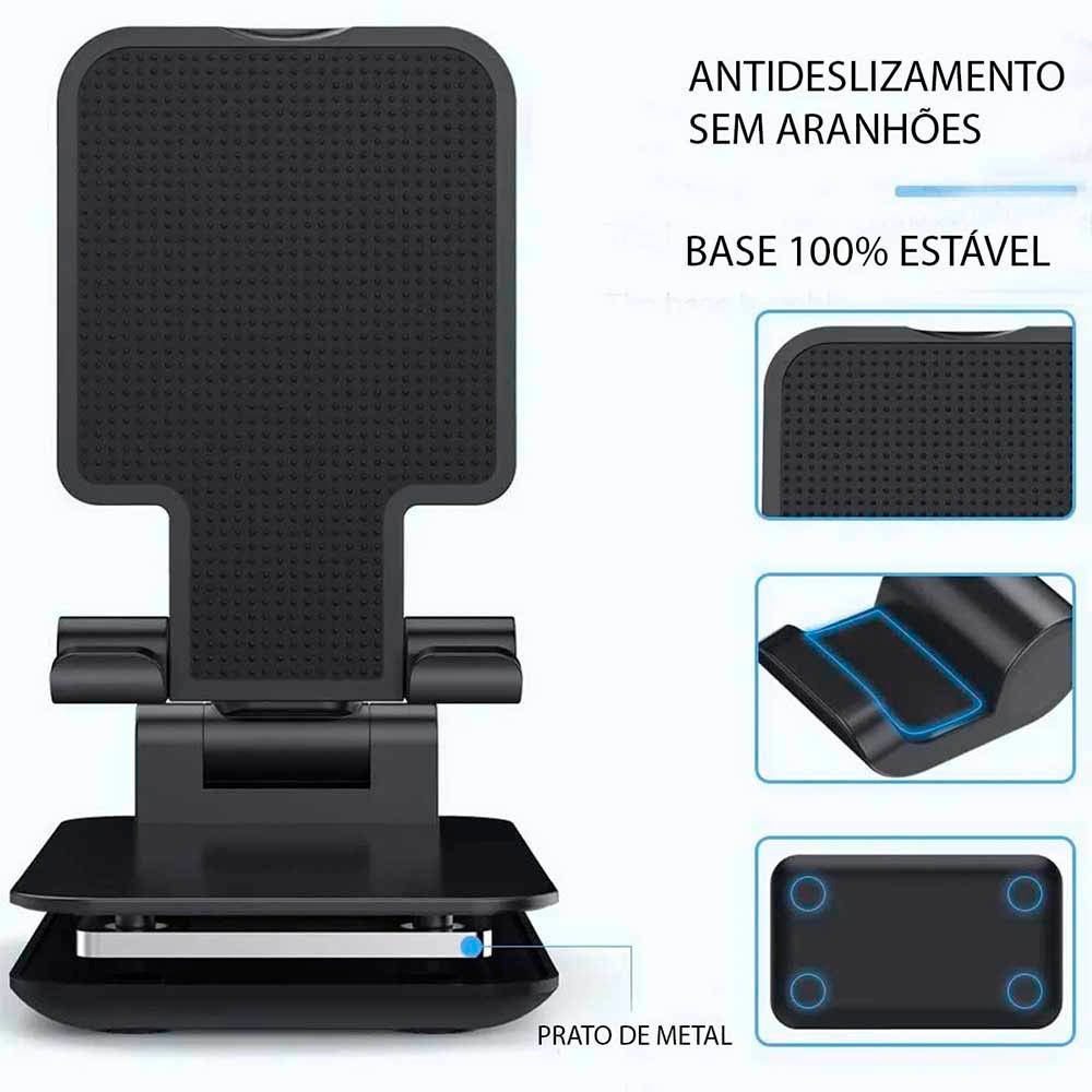 Suporte De Mesa Retrátil Para Smartphone e Tablet com Altura Regulável - EX-1011