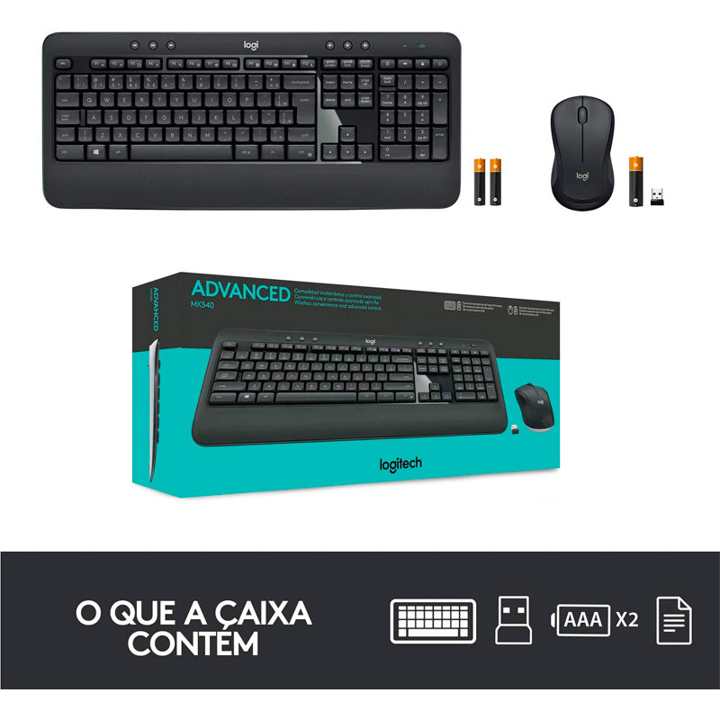 Kit Teclado E Mouse Sem Fio Logitech Mk540 - 920-008674