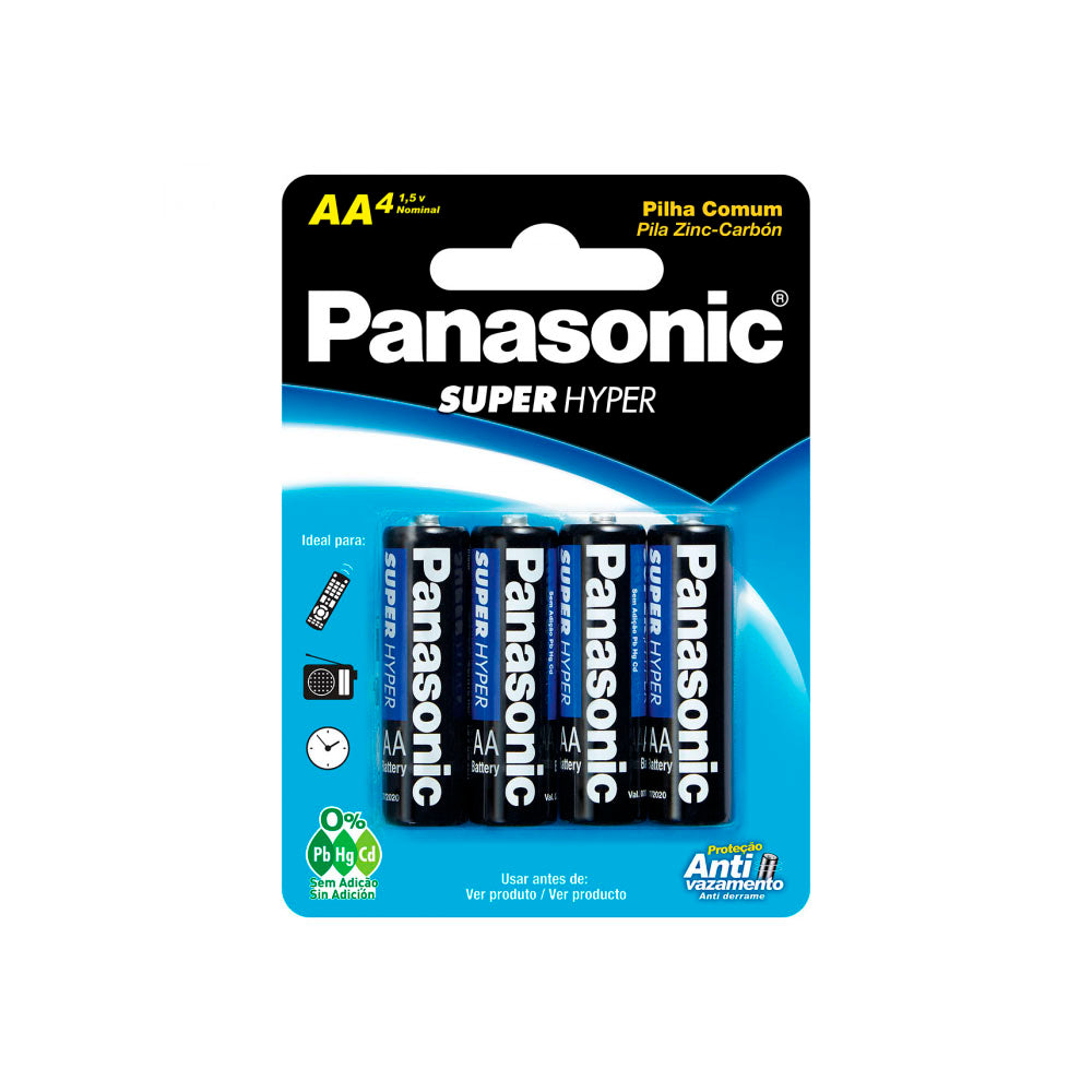 Pilha Comum AA Pequena Panasonic UM-3SHS (Blister C/4 Pilhas) - 10053