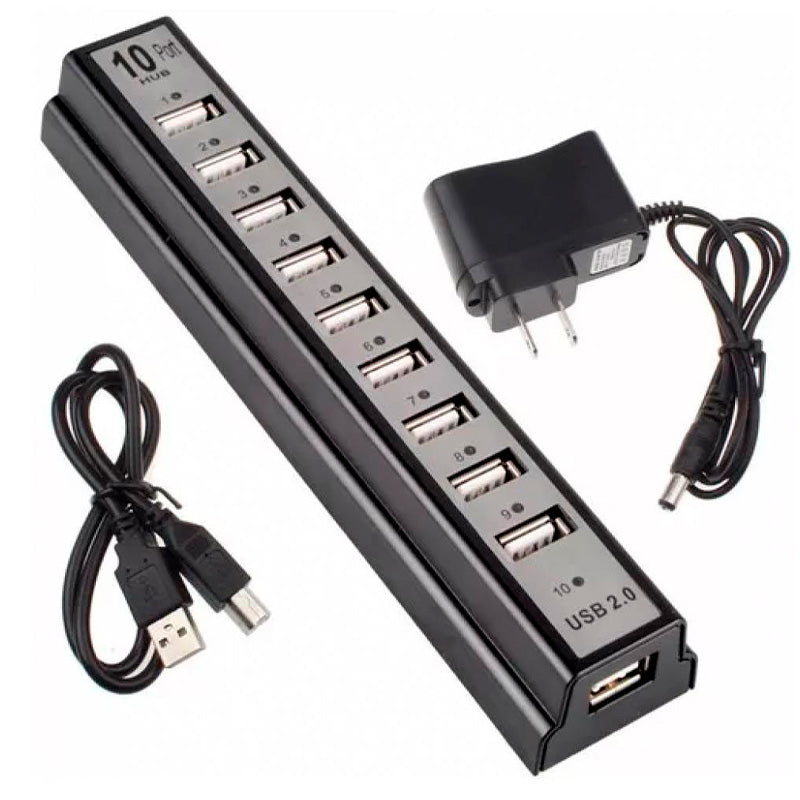 Hub Usb 10 Portas 2.0 High Speed C/Fonte