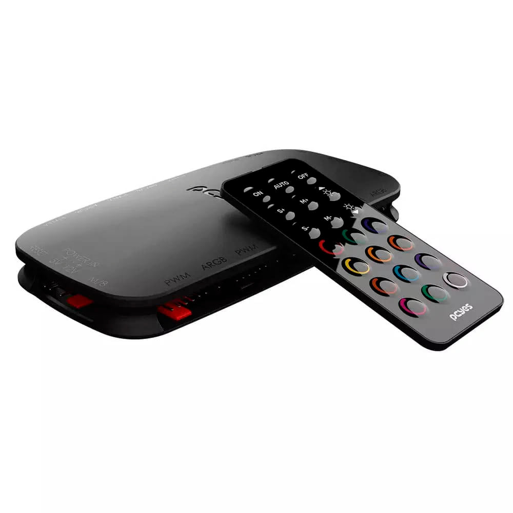 Controlador de Fans PCYes Light Core C/ Controle Remoto 9 Portas PWM + ARGB Preto - PELC9PVBR Truedata