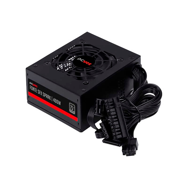 Fonte Real Atx para Gabinete Slim 400W PCYes SFX Spark 75+ Pfc Ativo - SPKP400MBPT Truedata