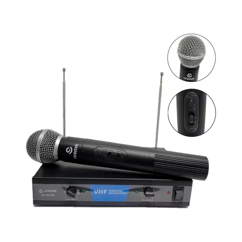 Microfone Sem Fio Profissional Onistek Canal Duplo - MC808