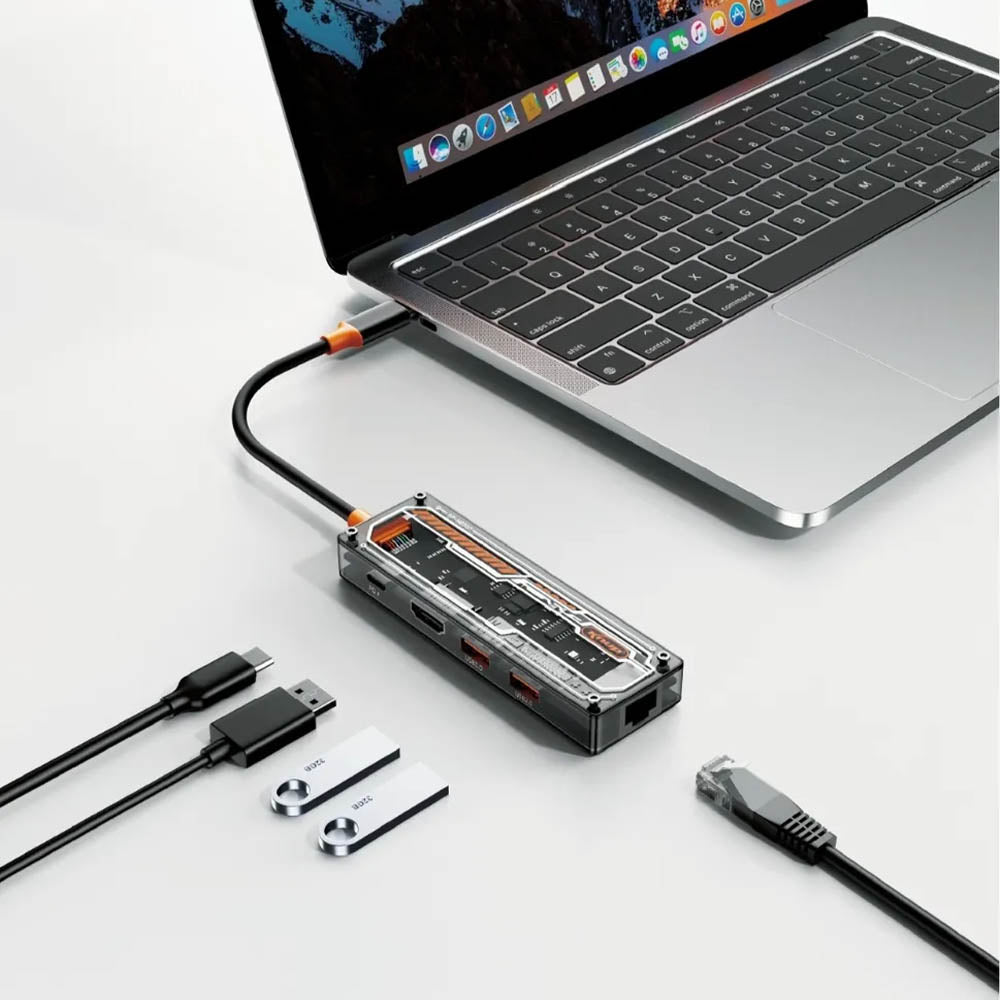 Adaptador Hub USB Tipo C Knup 5 em 1 HDMI 4K 2x USB 3.0 / 2.0 PD 65W Leitor Cartão SD/TF - KP-HB508
