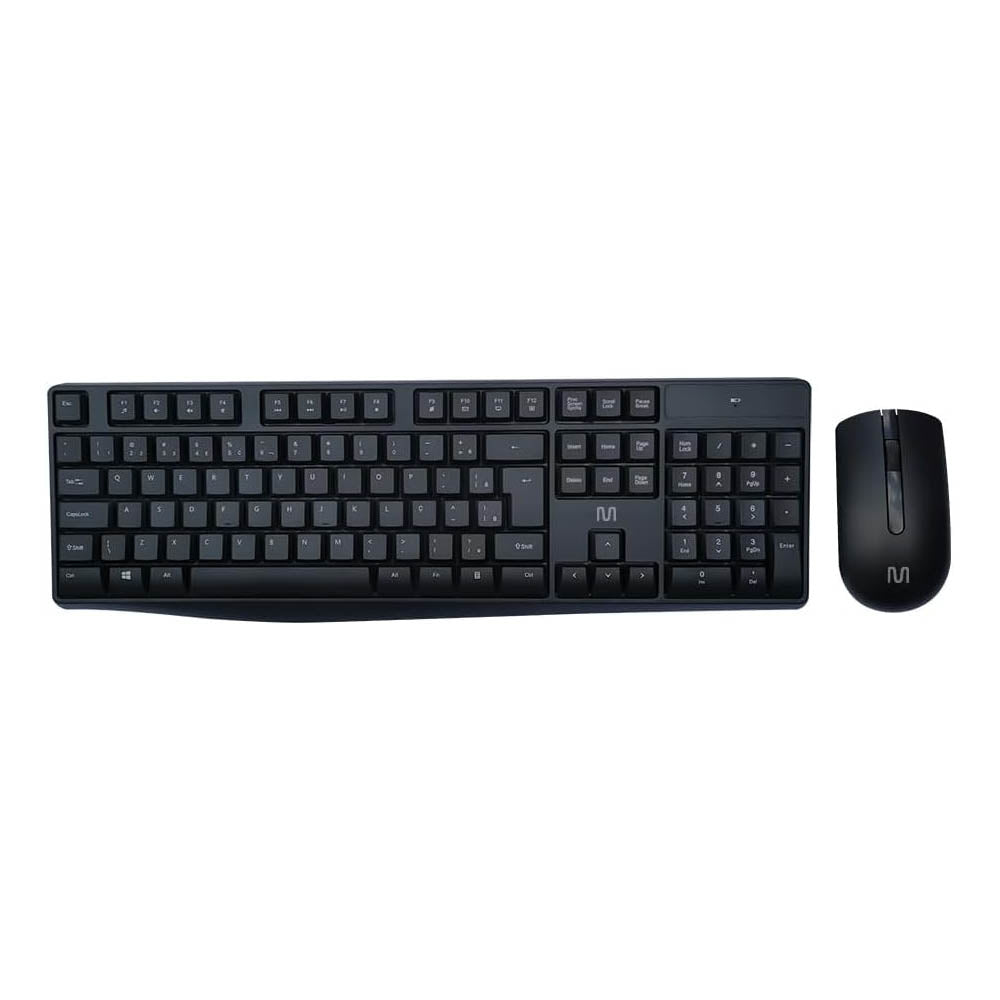 Kit Teclado e Mouse Sem Fio Conexão USB 1600DPI C/ Pilhas Multi - TC270