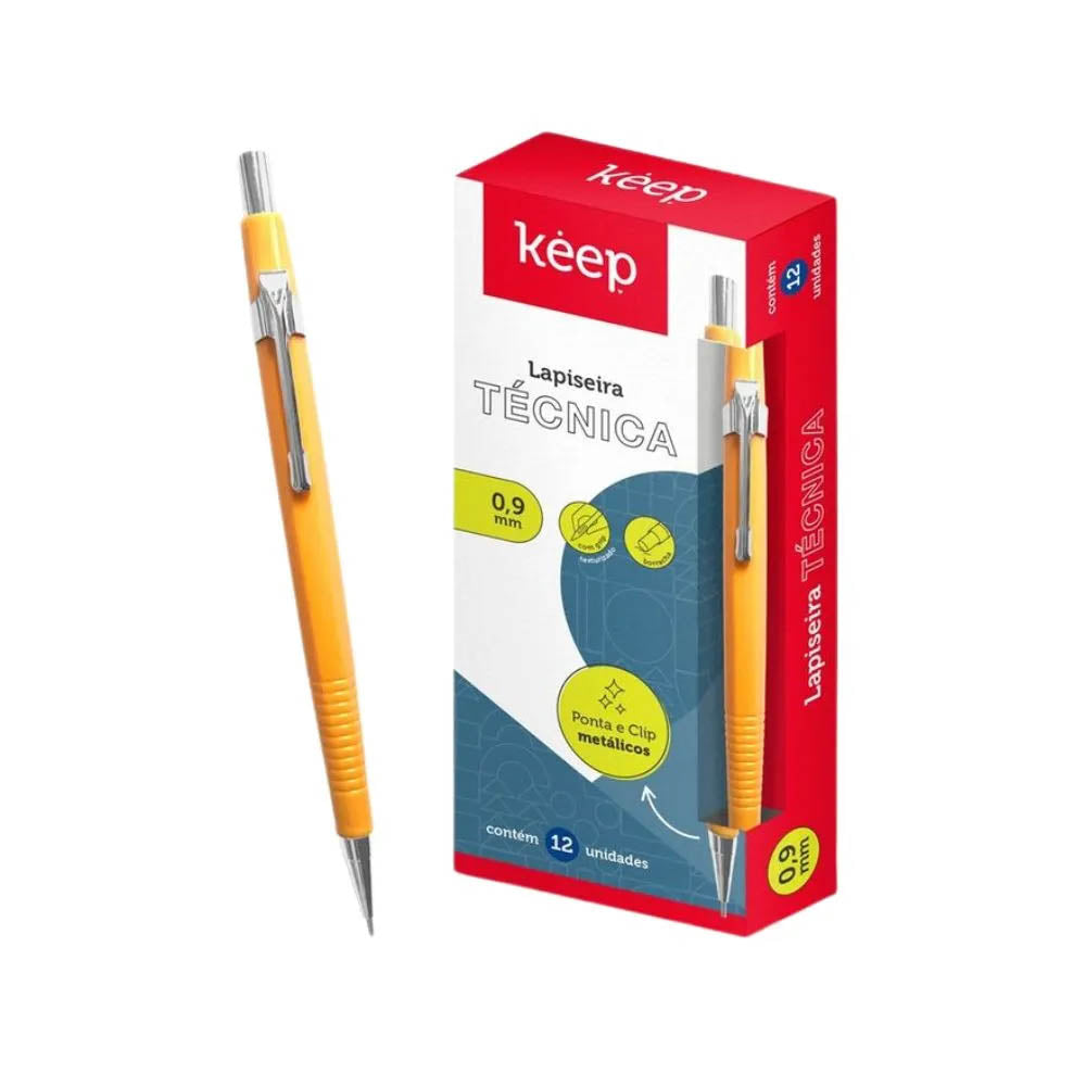 Lapiseira Técnica Keep 0,9mm Amarela - EI108