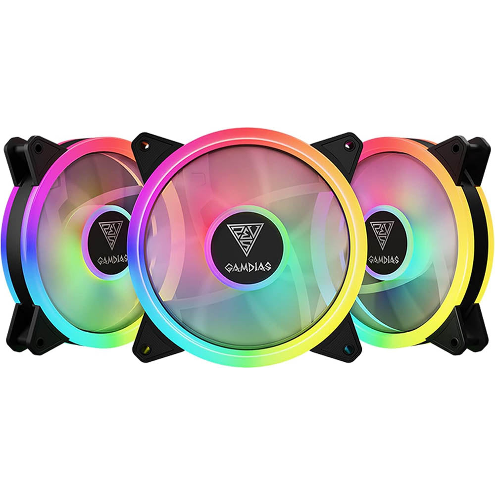Kit c/ 3 Cooler Fan para Gabinete Gamdias Aeolus RGB 120mm - AEOLUS M2-1203 LITE