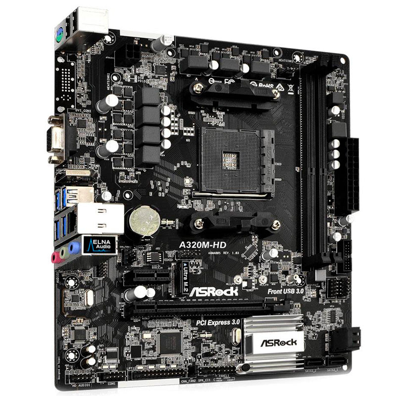 Placa Mae AMD ASRock A320M-HD DDR4 Socket AM4