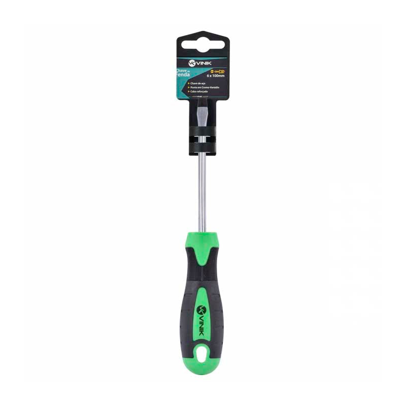 Chave de Fenda 6 X 100 MM - 1/4 X 4 Pol Em Aço Cromo Vanadio Cabo Ergonômico - 26149