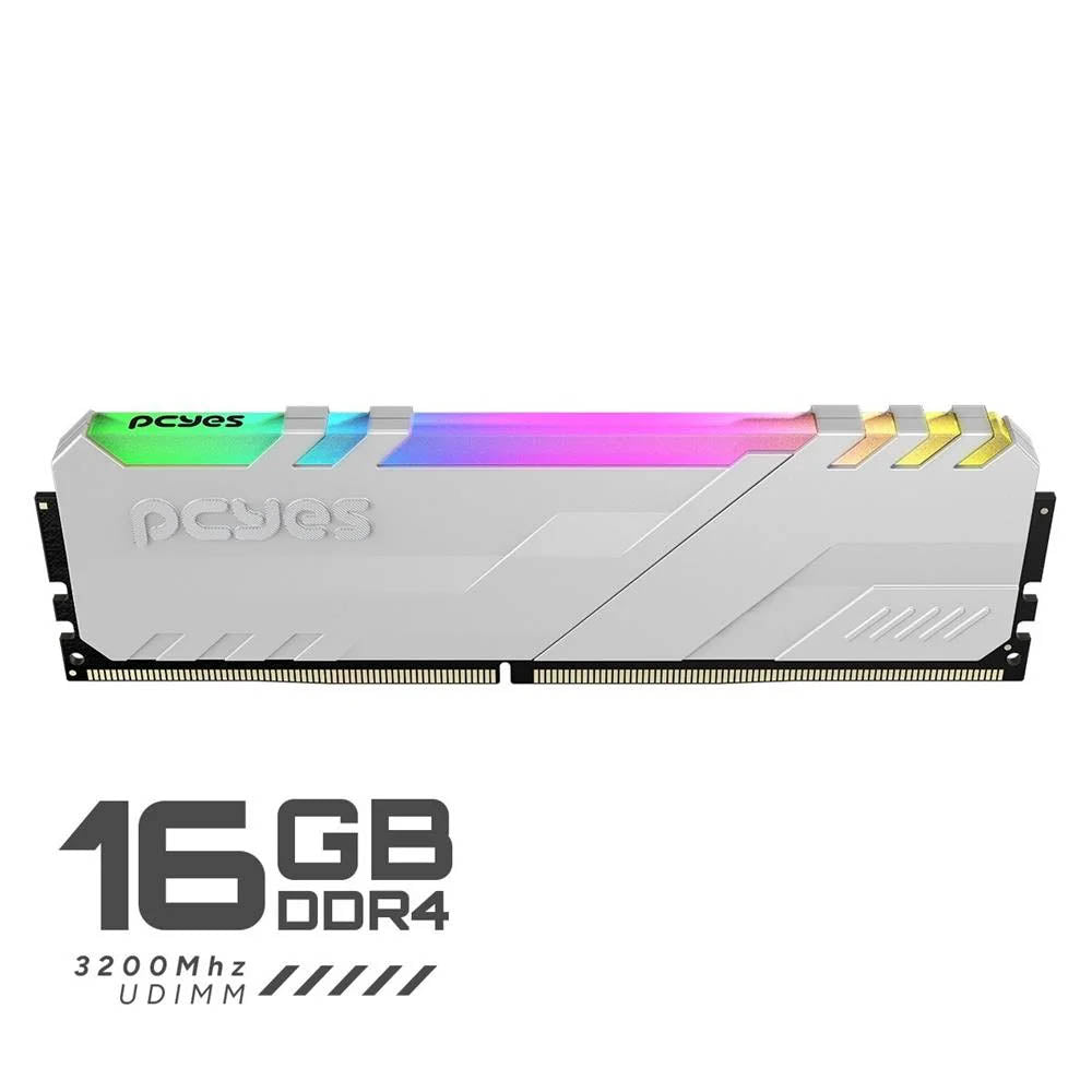 Memoria Ddr4 16gb 3200mhz PCYes Gamer Udimm Branca C/ RGB - PM163200D4WR