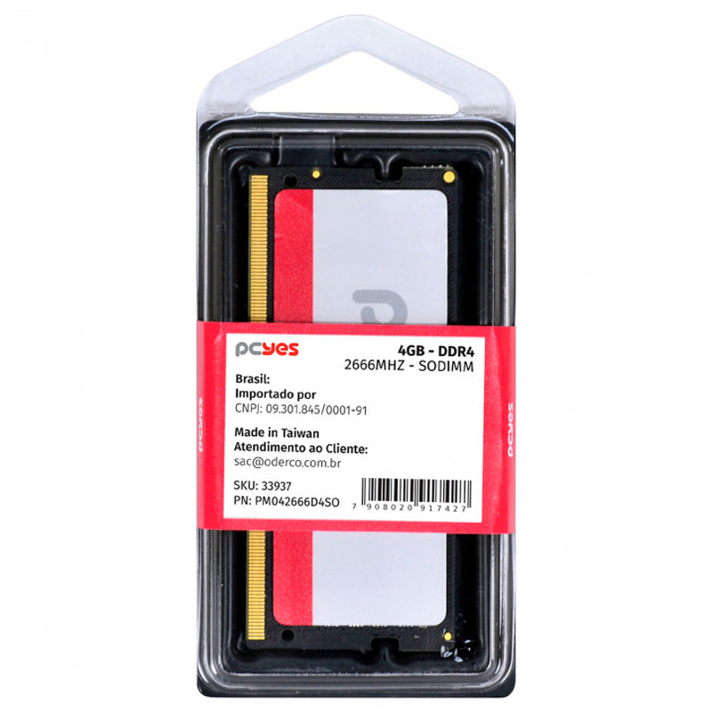 Memoria para Notebook Ddr4 4gb 2666Mhz PCYes PM042666D4SO Truedata