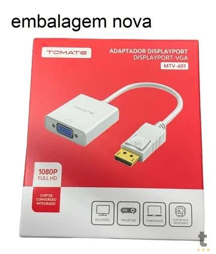 Adaptador Conversor Displayport Macho Para Vga Fêmea Tomate Mtv-601 Branco Truedata
