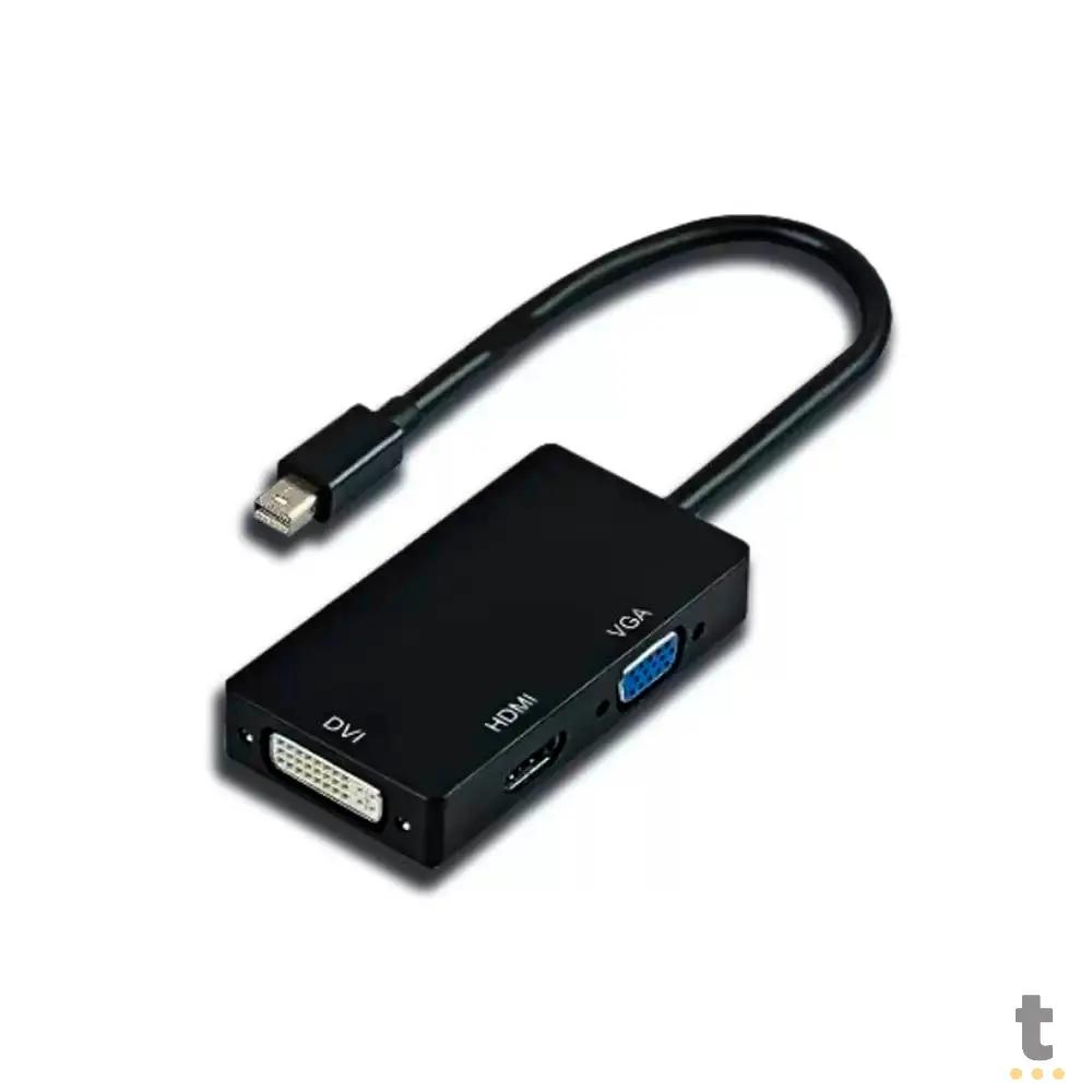 Adaptador Conversor Mac Thunderbolt Mini Displayport Macho Para Hdmi Vga Dvi Fêmea Knup - KP-AD137 Truedata