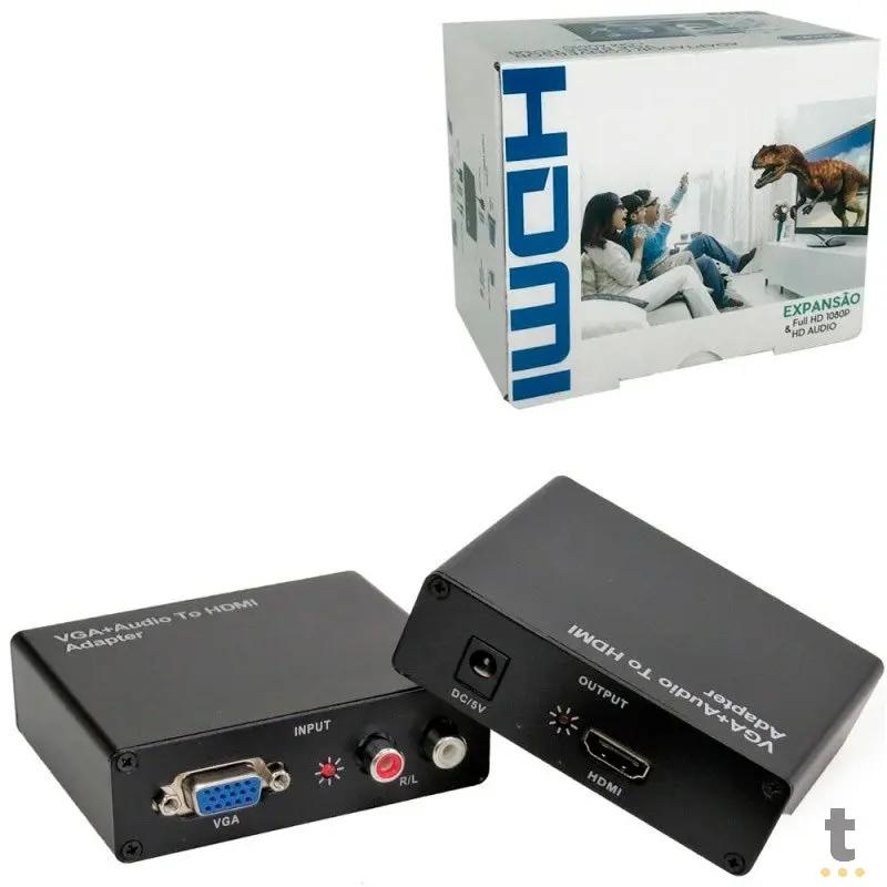 Adaptador Conversor Vga Fêmea Para Hdmi C/ Audio Knup Kp-3458 tv Vga2Hdmi Truedata