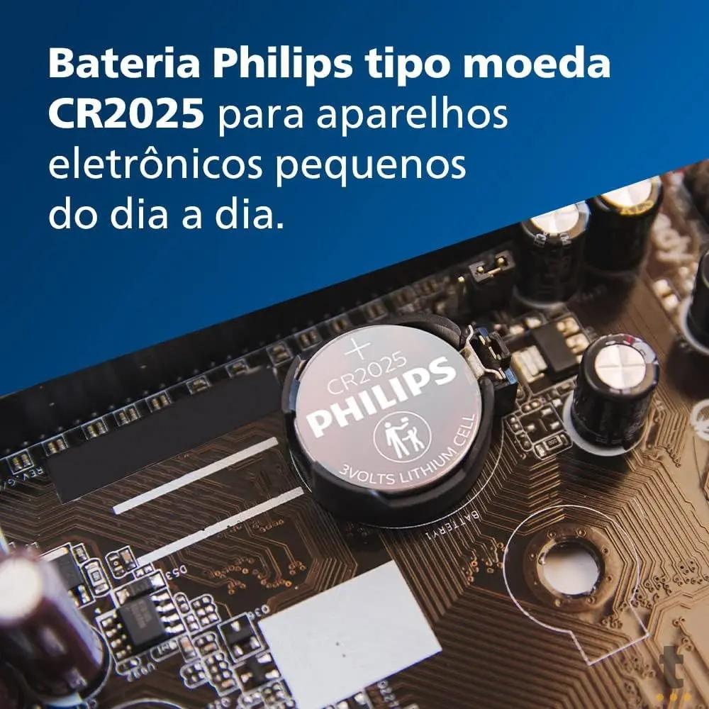 Bateria 3v Tipo Botão Cr2025 Philips - CR2025P5B/59 Truedata