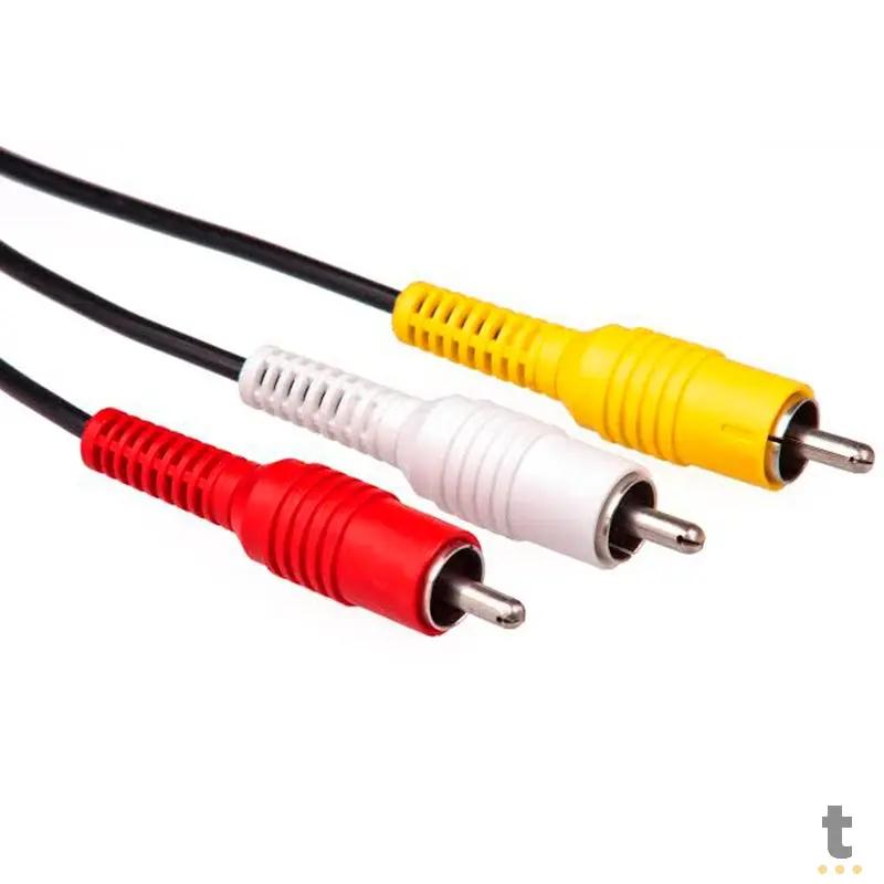 Cabo Rca 3x3 (Vermelho Branco E Amarelo) Video Composto - 1.5mt Truedata