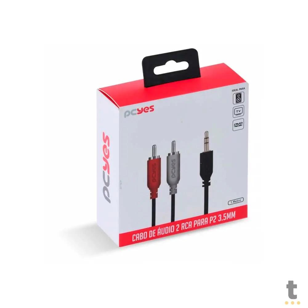 Cabo de Áudio RCA Macho Para P2 3.5mm 1m PcYes - P2R35-1 Truedata