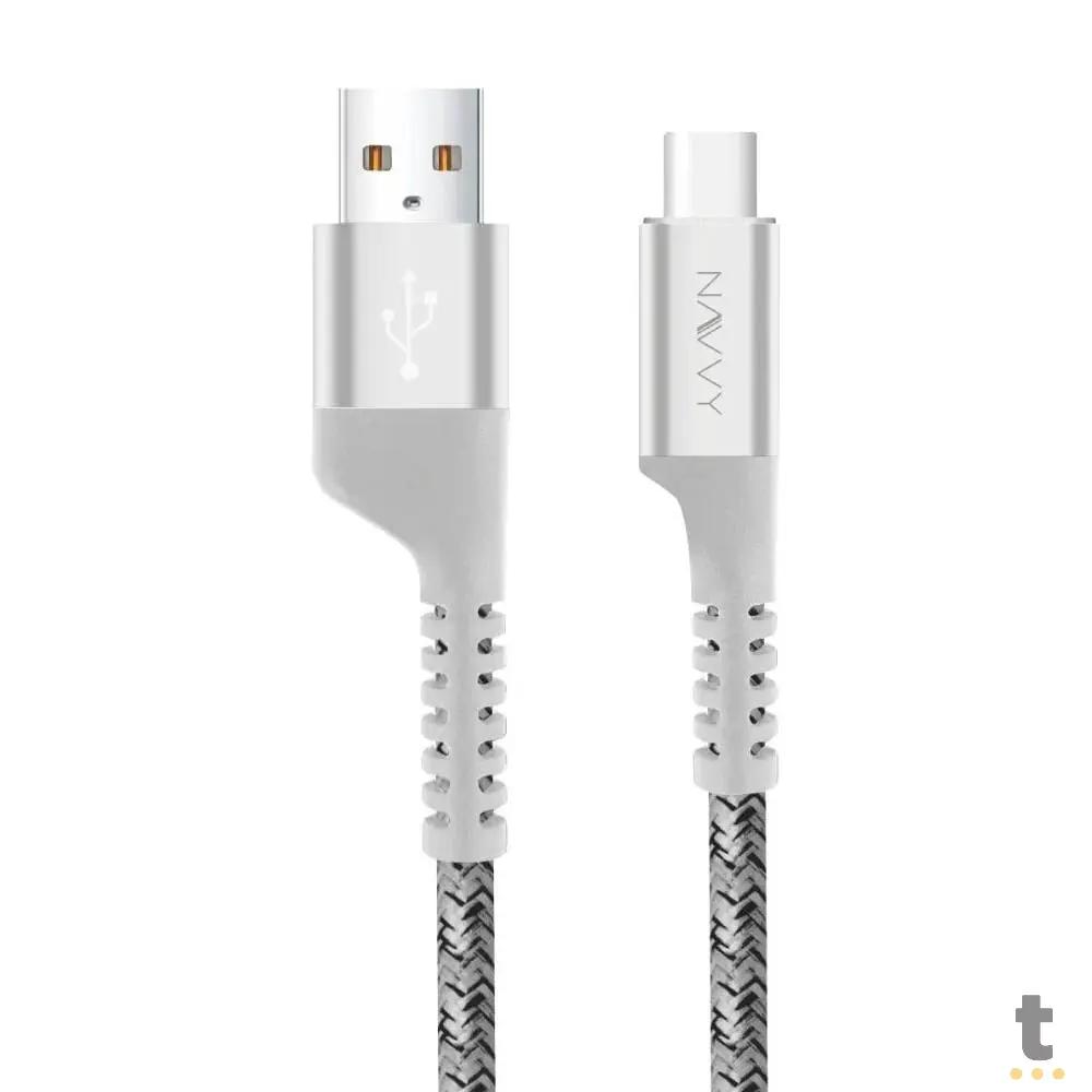 Cabo de Dados USB Tipo C 1m Navvy Branco - GS-9483 Truedata