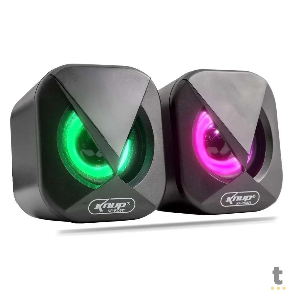 Caixa De Som Knup Horus 2.1 Multimidia 16W RMS C/ Led Usb e P2 - RO821 Truedata