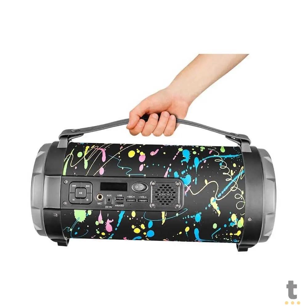 Caixa De Som Portátil Pulse Bazooka Paint Blast II 120w Bluetooth FM/AUX/SD/USB/P10 - SP362 Truedata