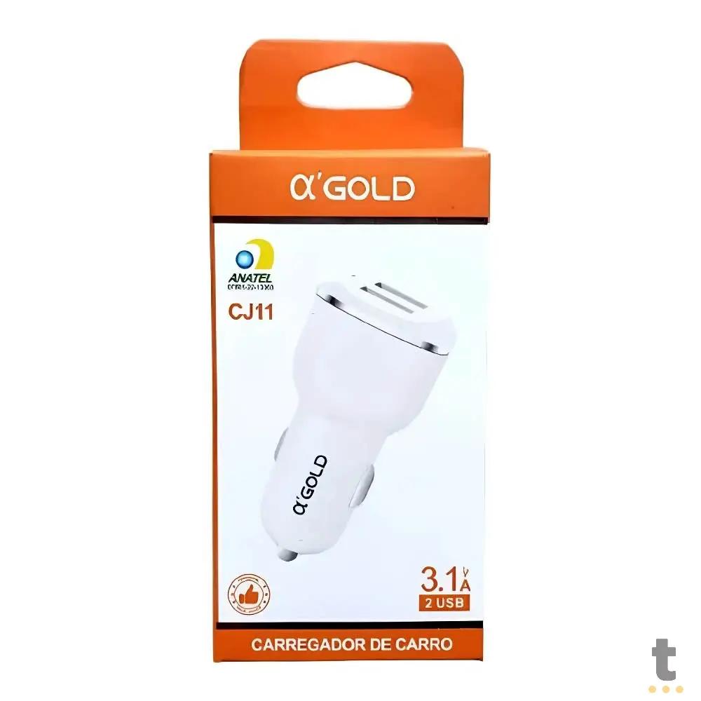 Carregador Veicular aGold 2 Saídas USB 3.1A C/ Cabo V8 1m- CJ11-1 Truedata