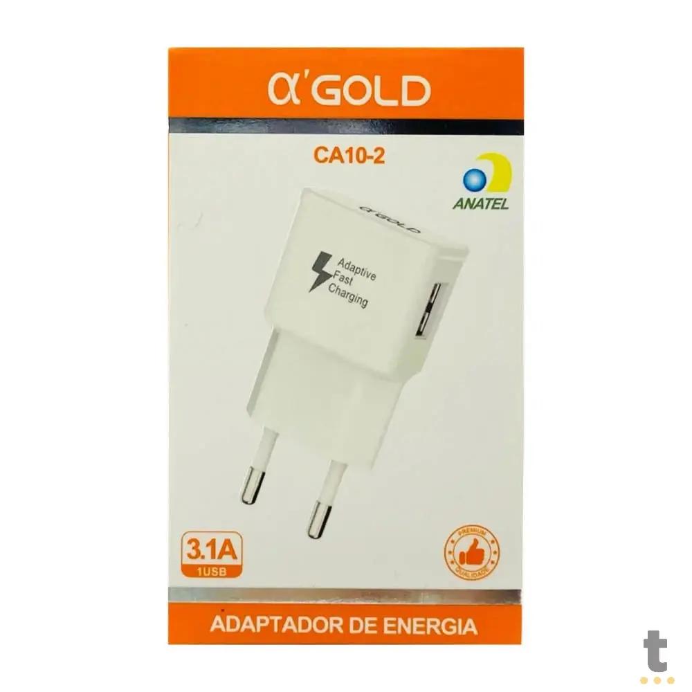 Carregador de Tomada Adaptador de Energia USB aGold 3.1A Branco - CA10-2 Truedata