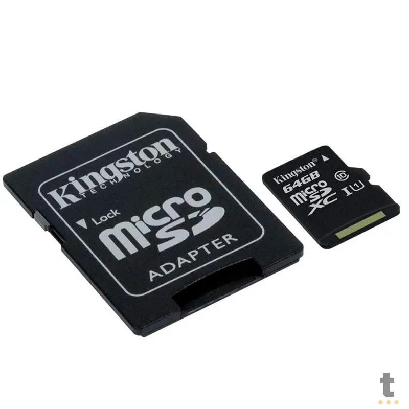Cartão De Memória 64gb Micro Sd Card Kingston Cl 10 - SDCS2/64GB Truedata