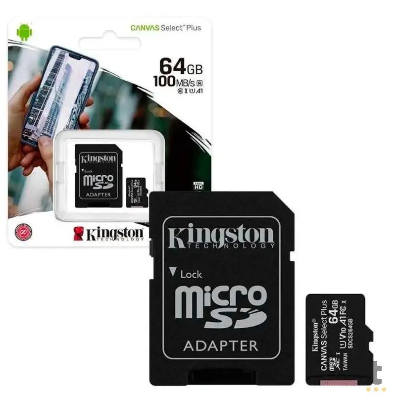 Cartão De Memória 64gb Micro Sd Card Kingston Sdcs2 Cl10 Truedata