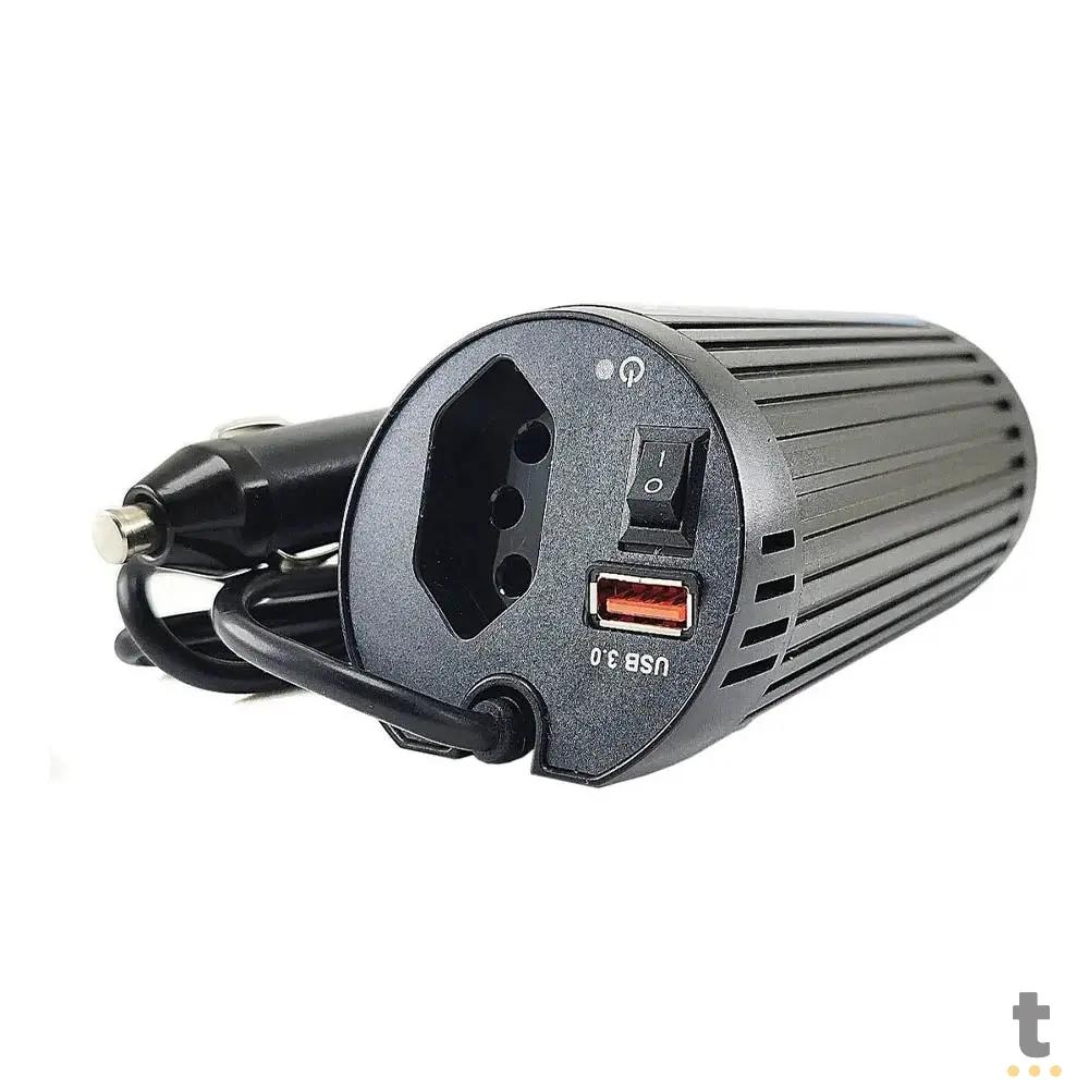 Conversor Inversor de Tensão Veicular 200w 12v p/ 110V Knup - KP-IN902-110V Truedata