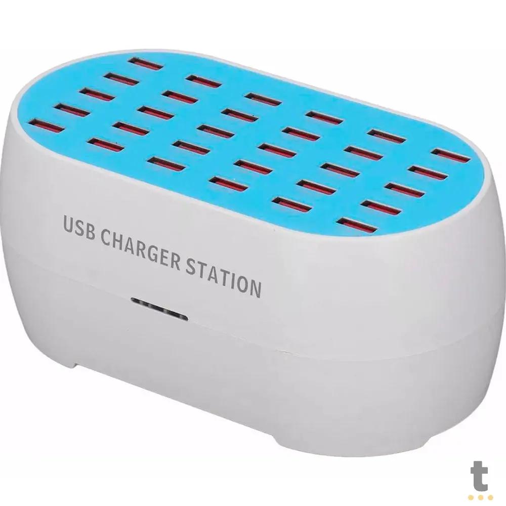 Estação de Carregamento USB C/ 30 Portas 50-60Hz 110-250v 5V 1A-2.4A Smart Charger - WLX-830 Truedata