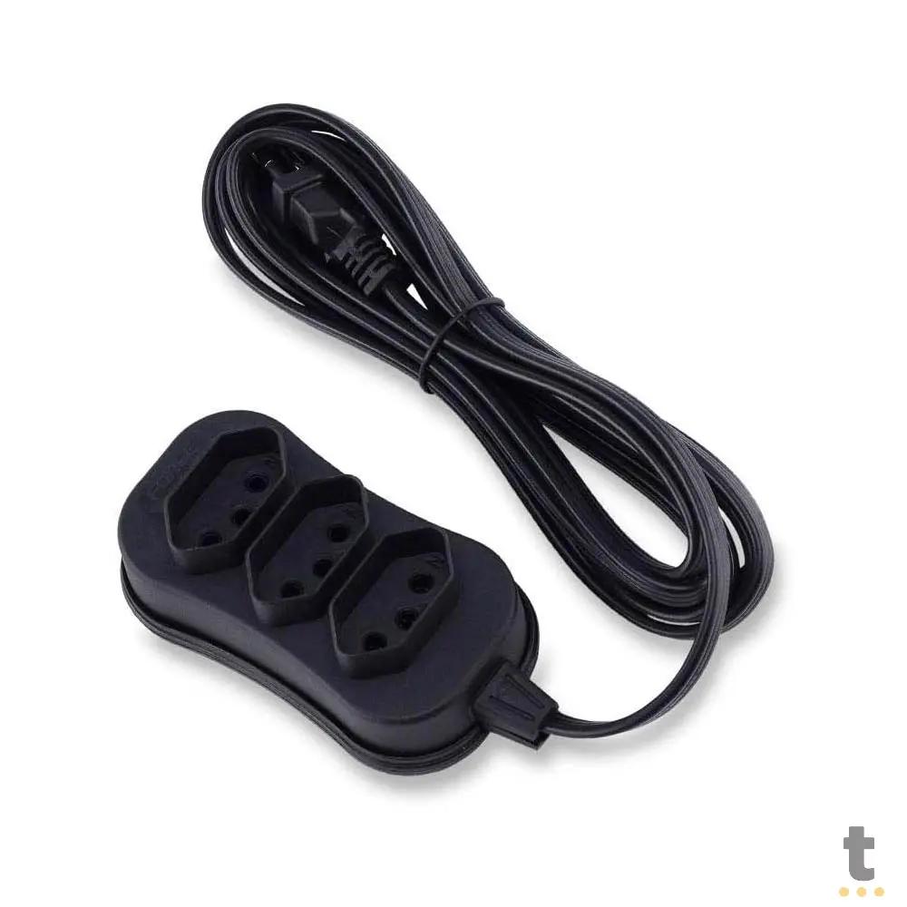 Extensão Elétrica 3 Tomadas 2mts Bivolt - 4243 Truedata