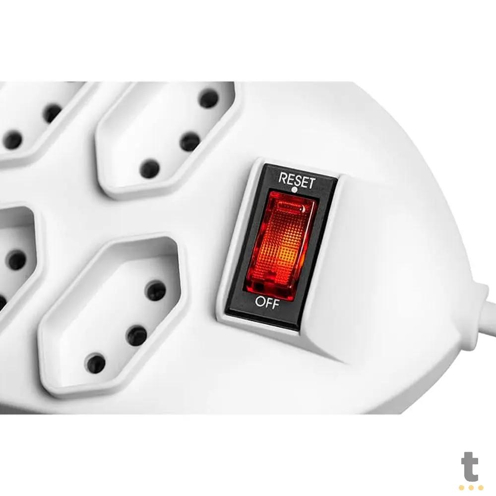 Filtro De Linha 8 Tomadas Knup 1.5Mt C/ Interruptor Branco - SL7508 Truedata