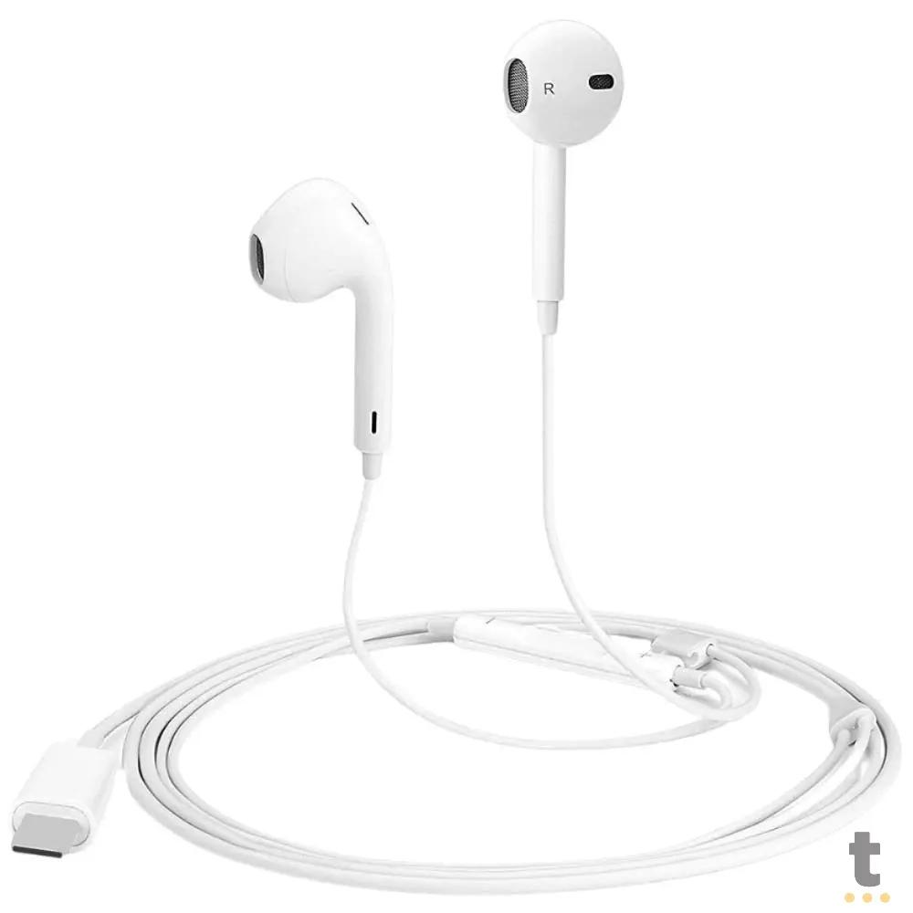 Fone De Ouvido USB Tipo C com Microfone aGold Branco - FN-A77 Truedata