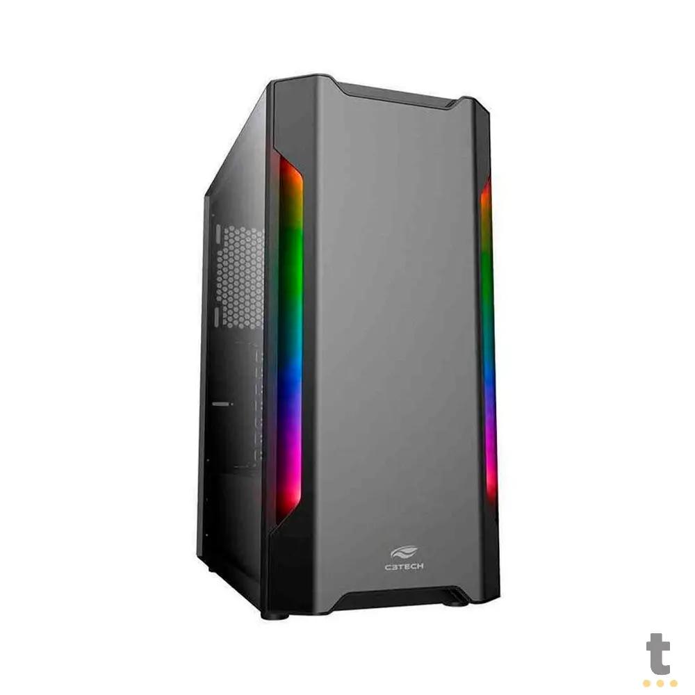 Gabinete Gamer C3Tech Mid Tower Rgb Com lateral Vidro Temperado - MT-G680SBK Truedata