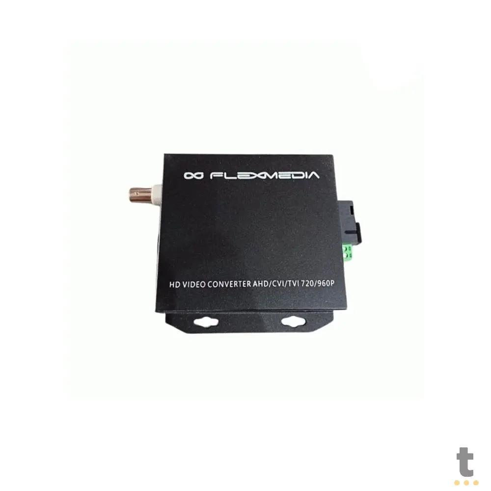 Kit Conversor de Video, Dados e Seriais Flexmedia 4 Video TX TVI/CVI/AHD SM 20KM SC 720P + RS485 - HDAFO/4VDS20 Truedata
