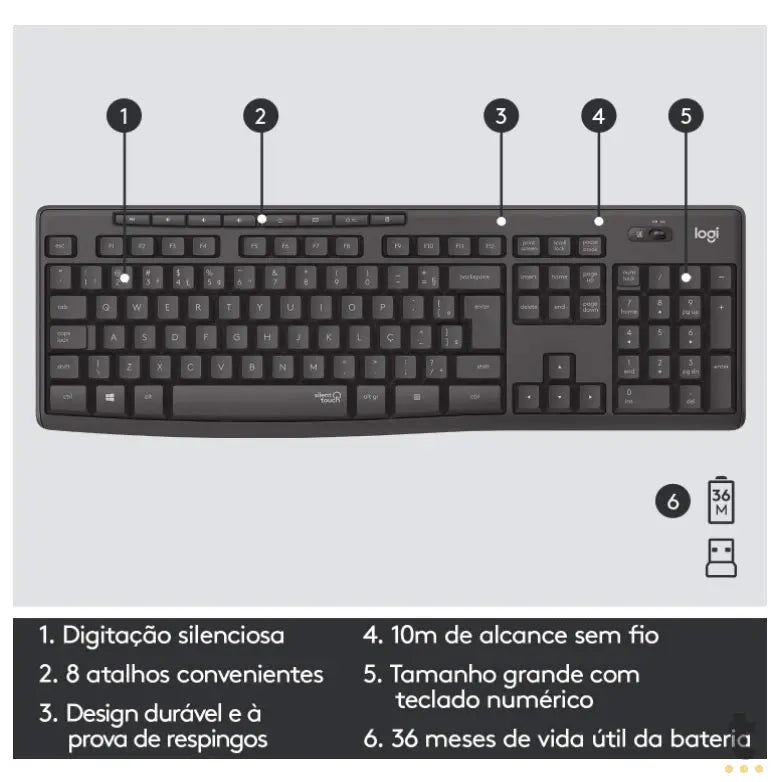 Kit Teclado E Mouse Sem Fio Logitech Mk295 Silent - 920-009793 Truedata
