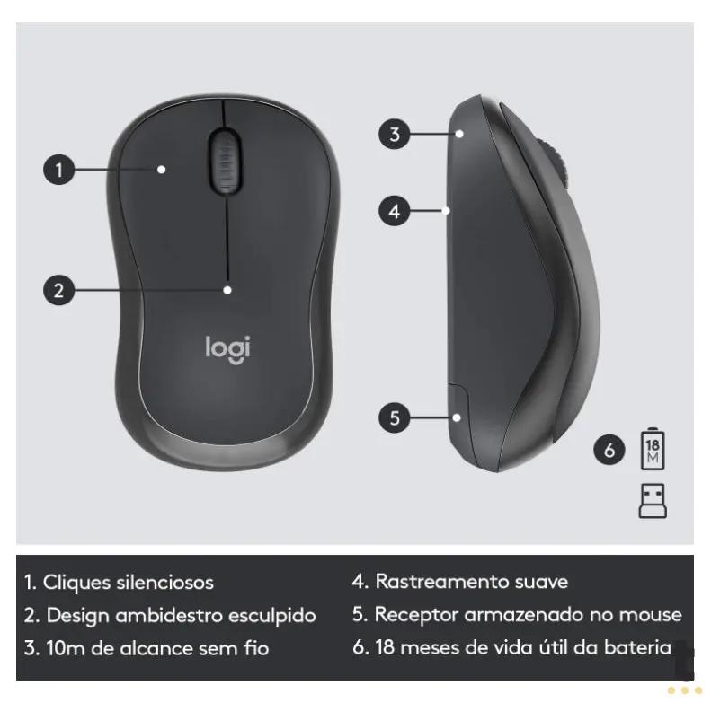 Kit Teclado E Mouse Sem Fio Logitech Mk295 Silent - 920-009793 Truedata