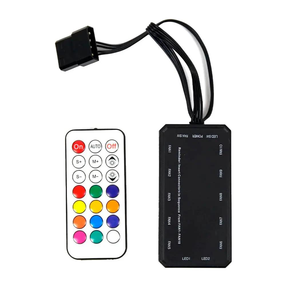 Kit c/ 3 Cooler Fan RGB para Gabinete Redragon C/ Controlador 06 Pinos 120mm - GC-F011 Truedata