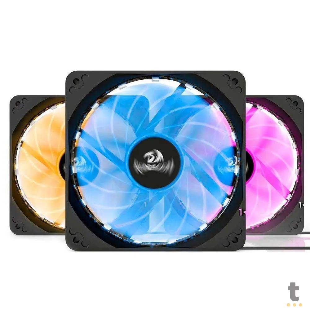 Kit c/ 3 Cooler Fan para Gabinete Redragon RGB 120mm Controle Remoto Silencioso - GC-F006 Truedata