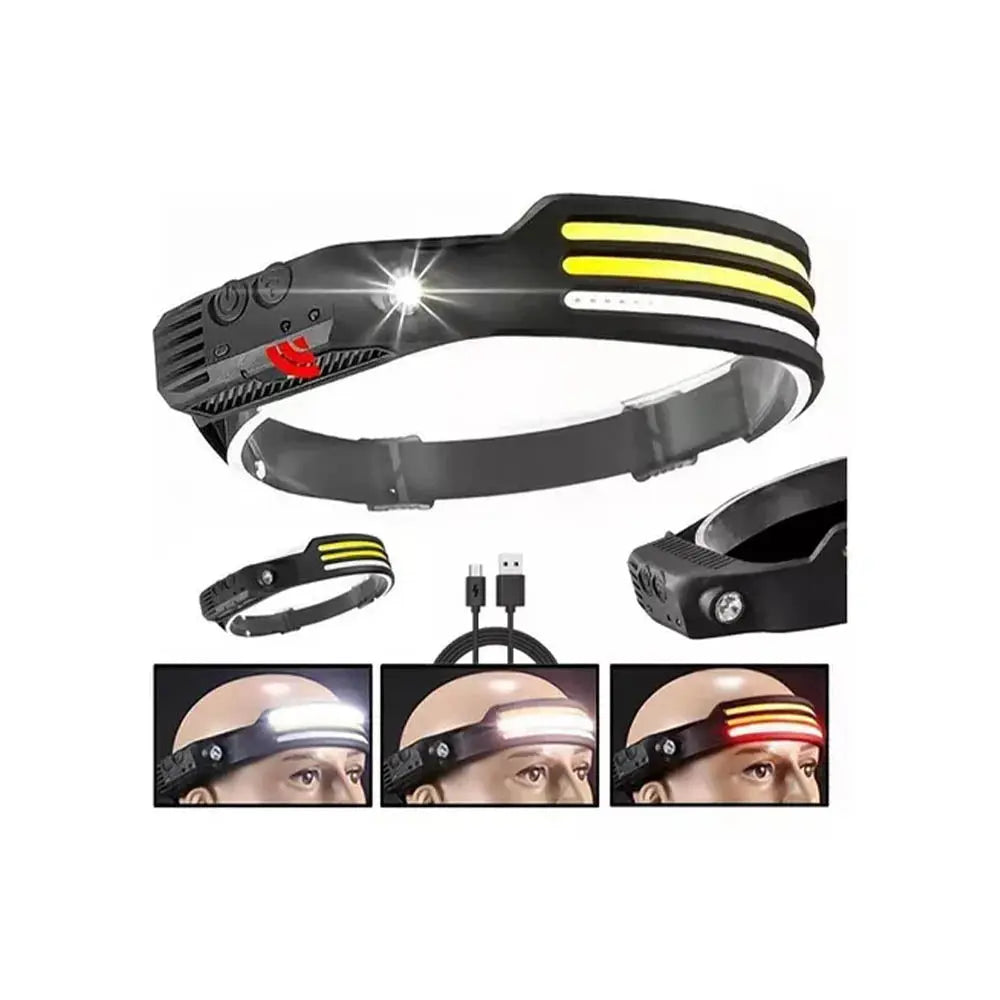 Lanterna de Cabeça Head Light com COB Indução 500lm Recarregável 2000Mah Bomvink - BOM-4008 Truedata