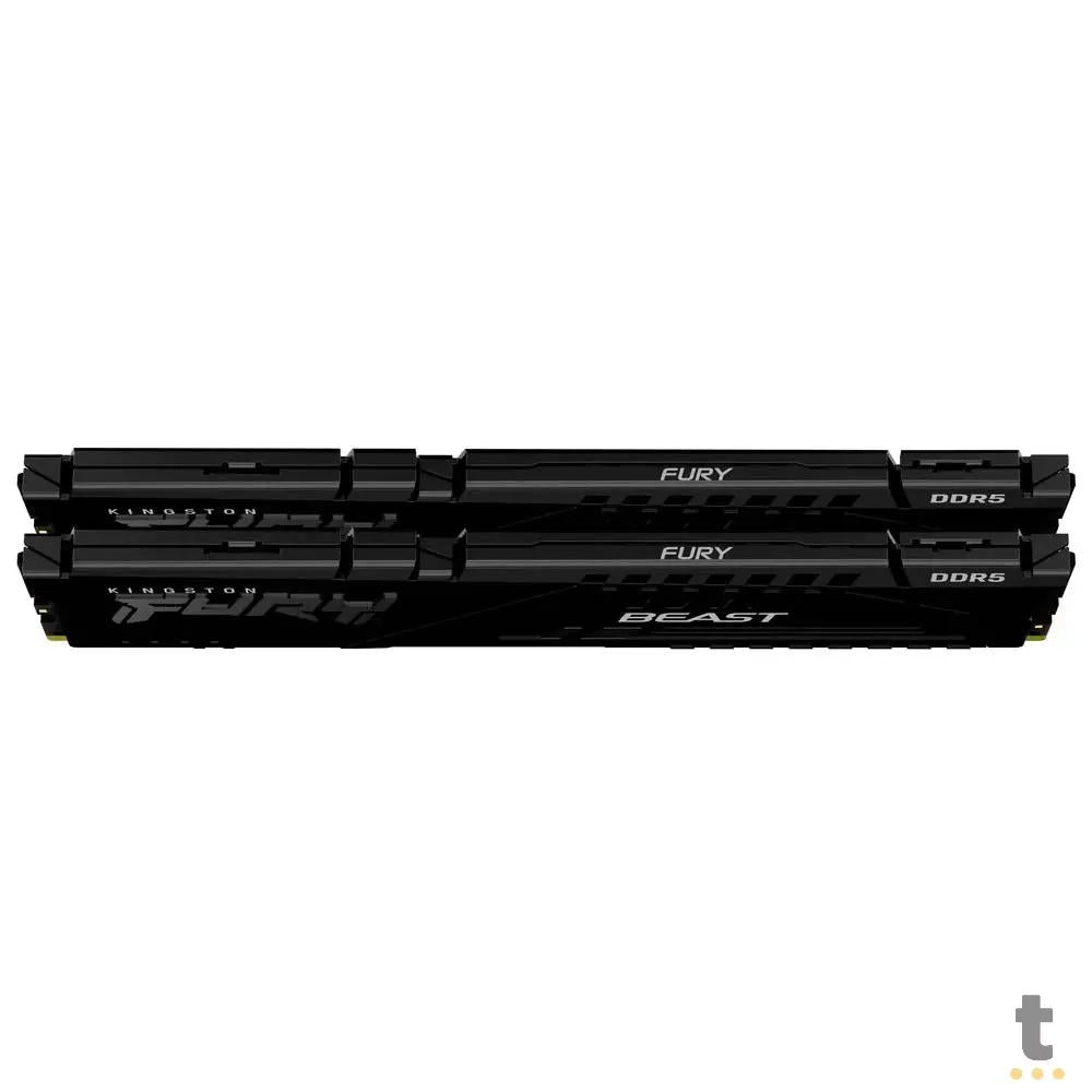 Memoria para Desktop DDR5 Gamer 32gb (Pack C/ 2 Pentes 16Gb) 5600Mhz Kingston Fury Beast Black - KF552C40BBK2-32 Truedata