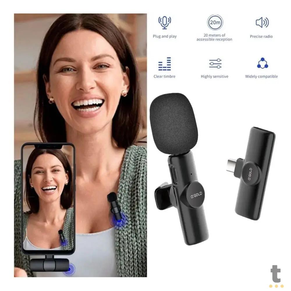 Microfone Sem Fio Wireless Lapela Lightning aGold - MCF-02 Truedata