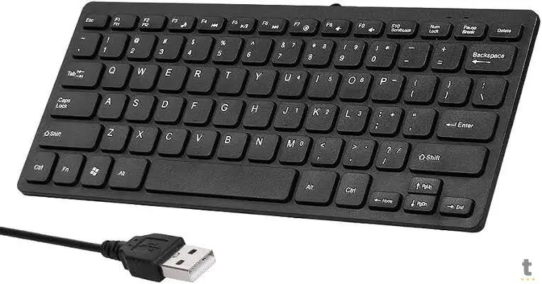 Mini Teclado USB Com fio Preto Slim Leon - K-1000 Truedata