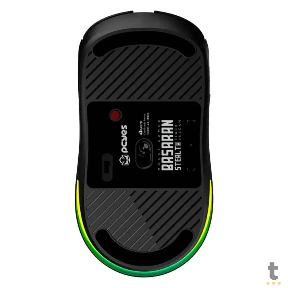 Mouse Gamer Sem Fio PCYes Basaran Black Vulcan 6 Botões 10000dpi RGB Preto - PMGBRSTBV Truedata