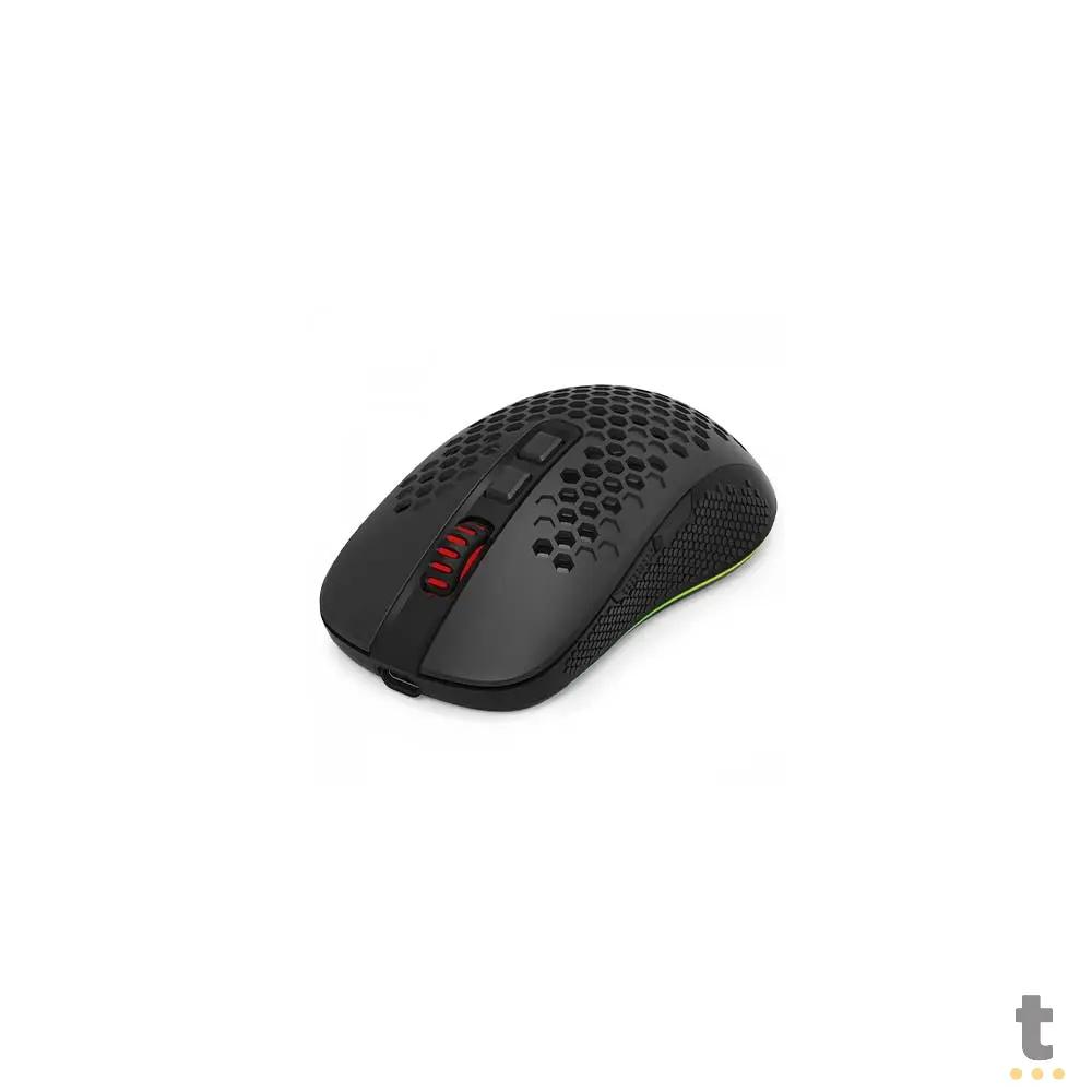 Mouse Gamer Sem Fio Recarregável Redragon Hana Wireless USB-C Bluetooth 7200dpi 7 Botões Preto RGB - M694-RGB Truedata