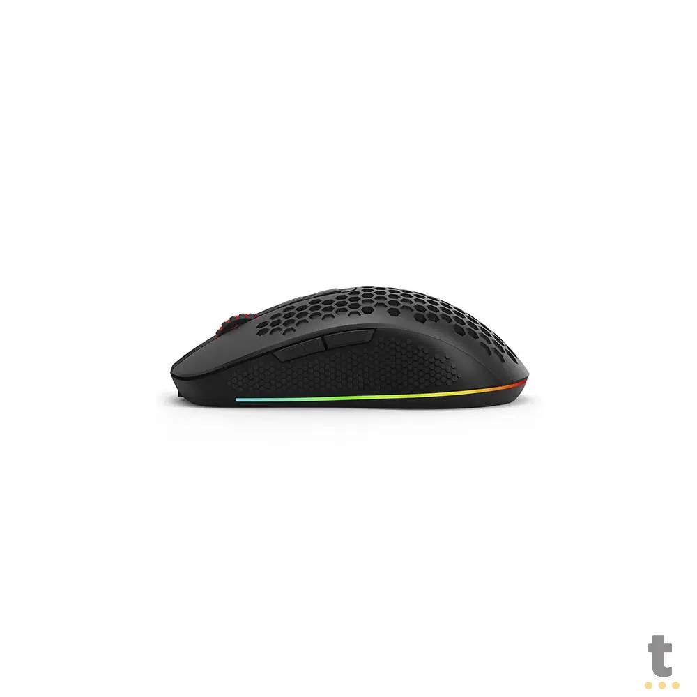Mouse Gamer Sem Fio Recarregável Redragon Hana Wireless USB-C Bluetooth 7200dpi 7 Botões Preto RGB - M694-RGB Truedata