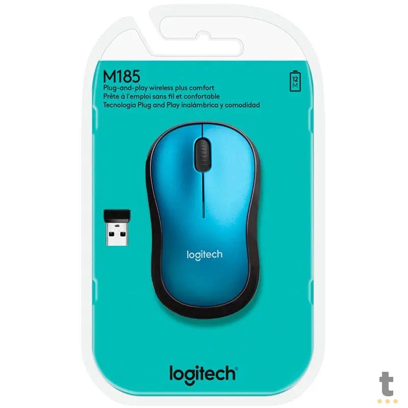Mouse Sem Fio Logitech M185 Azul 910-003636 Truedata